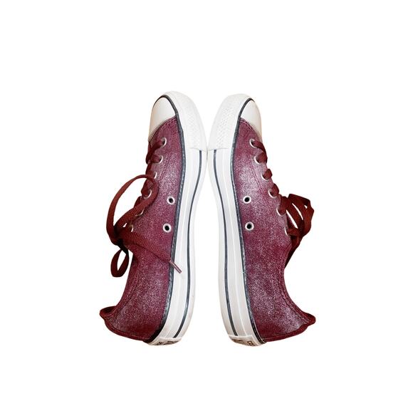 Converse Chuck Taylor All Star Low Top Sneaker In Dark Red/Silver Women's Size 8 - Picture 5 of 8